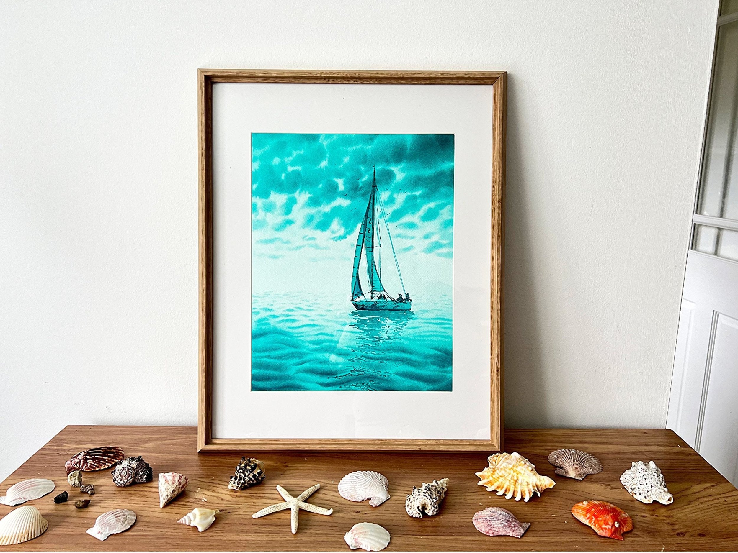 Turquoise Green - Original Watercolor Painting