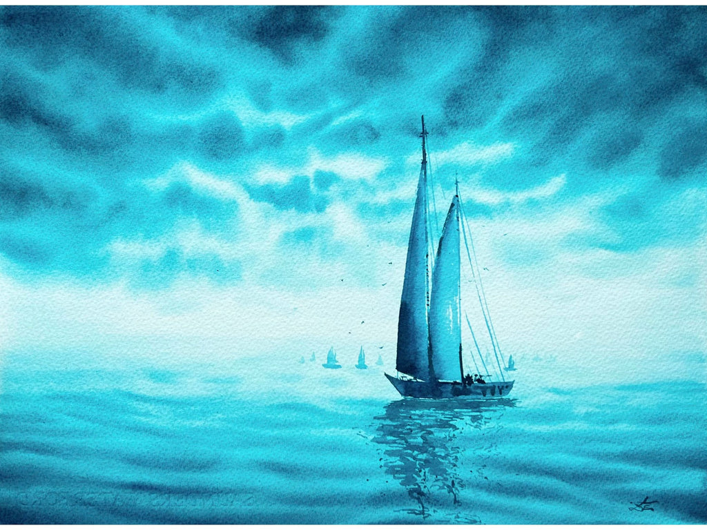 Turquoise Dreams 2 - Original Watercolor Painting