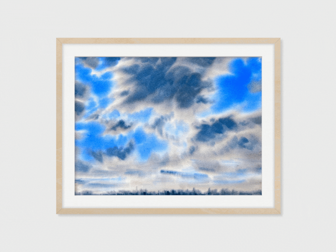 Warm Clouds - Original Watercolor Cloud Painting