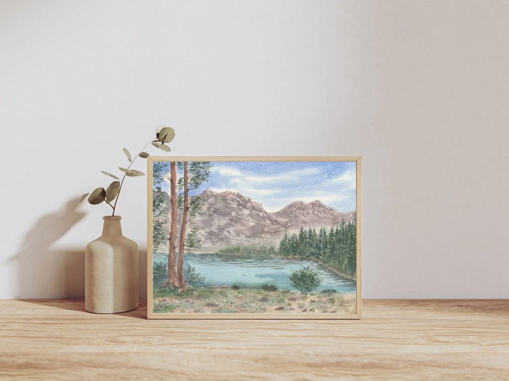 Mountain Lake Landscape - Art Print