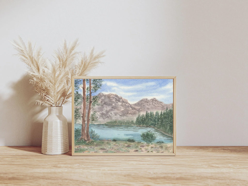 Mountain Lake Landscape - Art Print