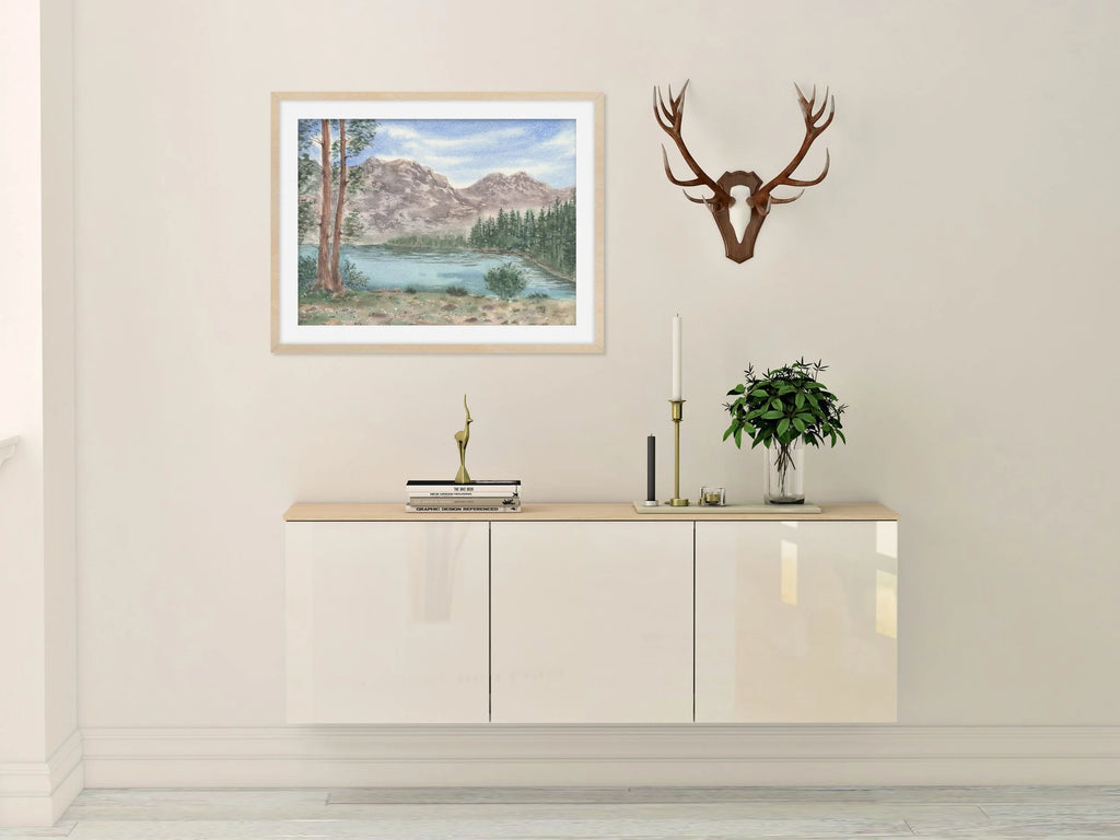 Mountain Lake Landscape - Art Print