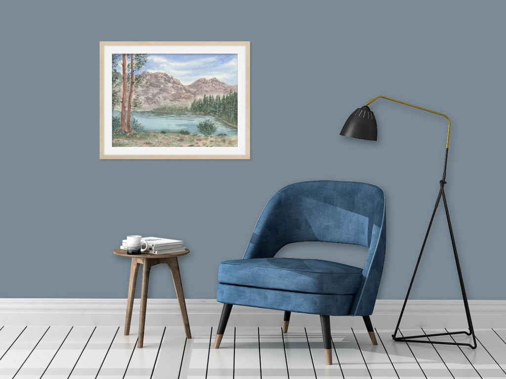 Mountain Lake Landscape - Art Print
