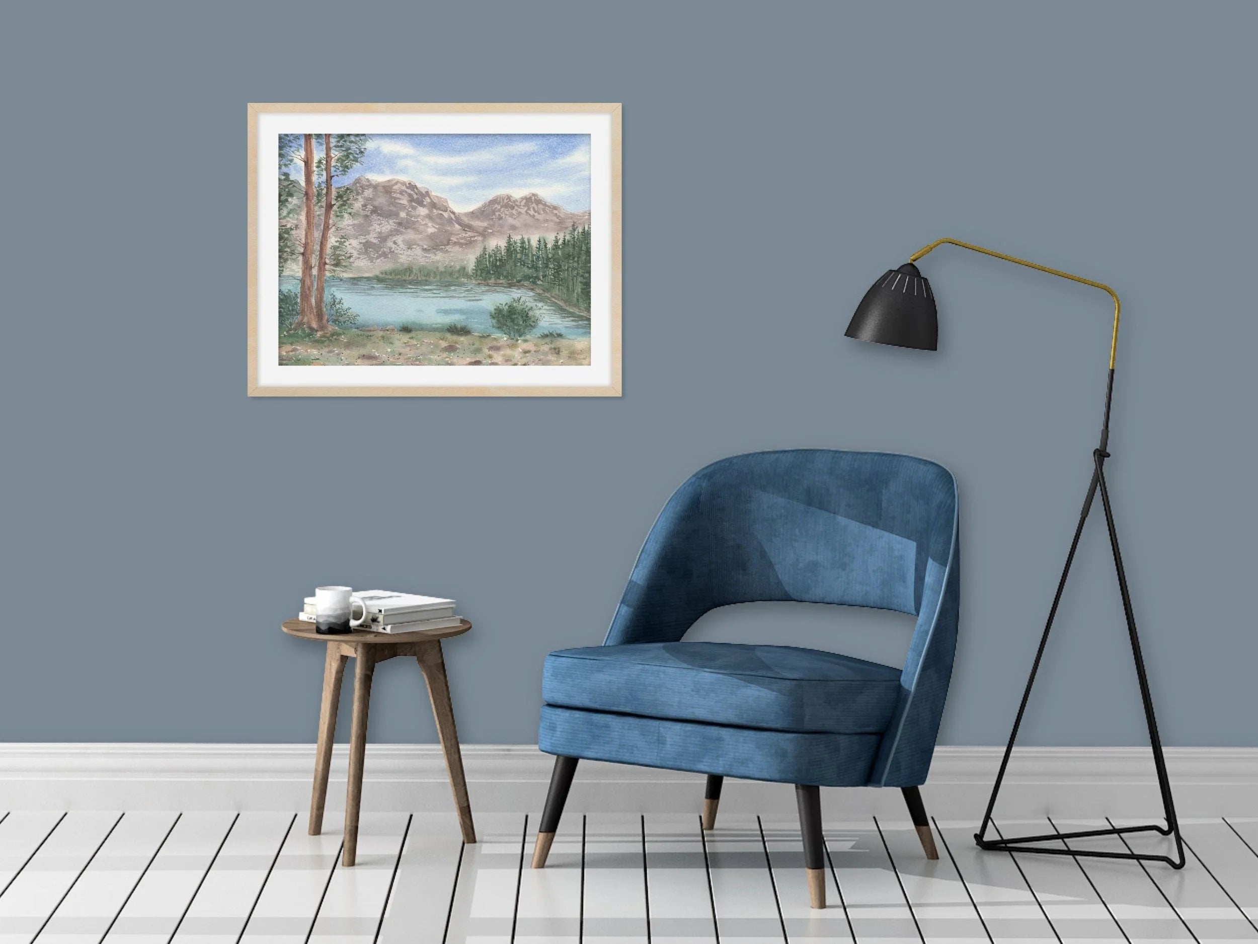 Mountain Lake Landscape - Art Print