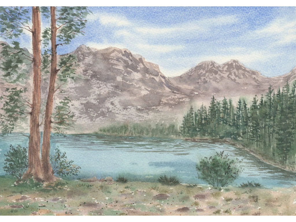 Mountain Lake Landscape - Art Print