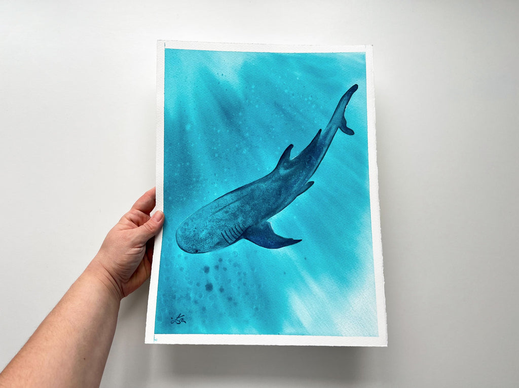 Whale Shark 2  - Original Watercolor Painting | On Display