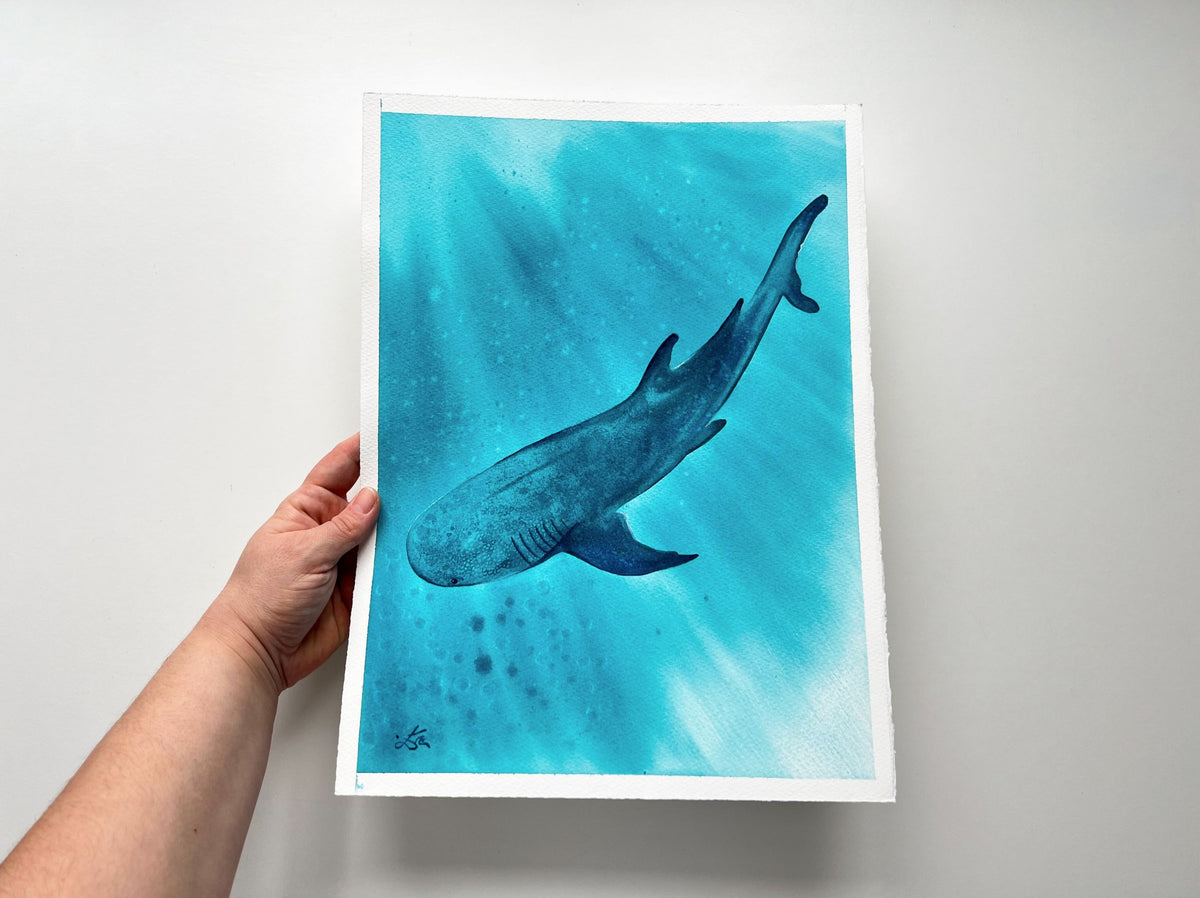 Whale Shark 2  - Original Watercolor Painting | On Display