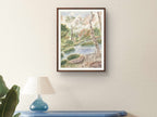 Woodland Landscape with Gentle Stream and Trees - Art Print