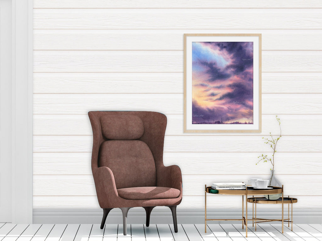 Large Purple Clouds - Art Print