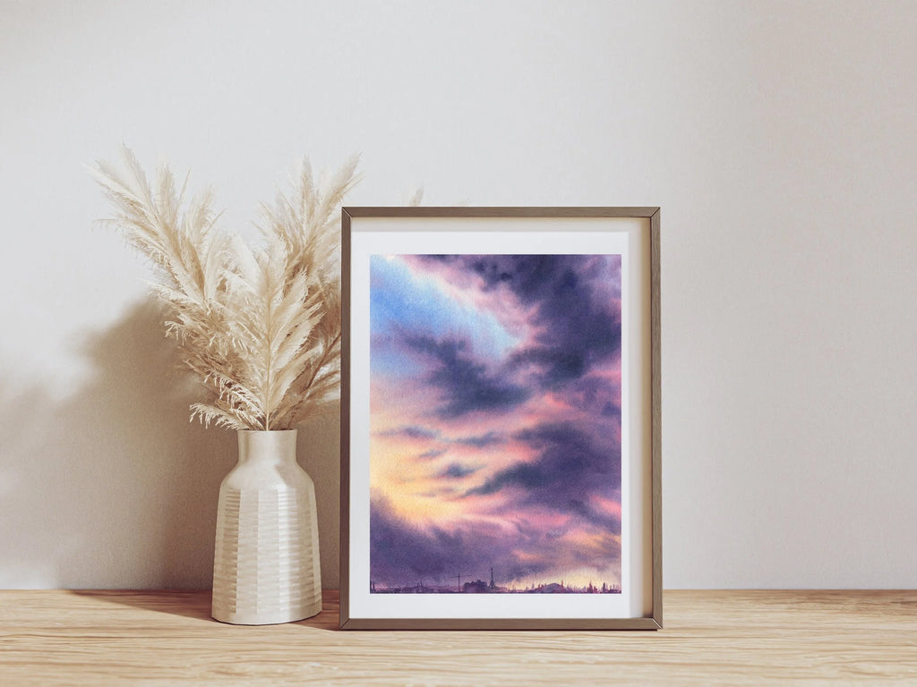 Large Purple Clouds - Art Print
