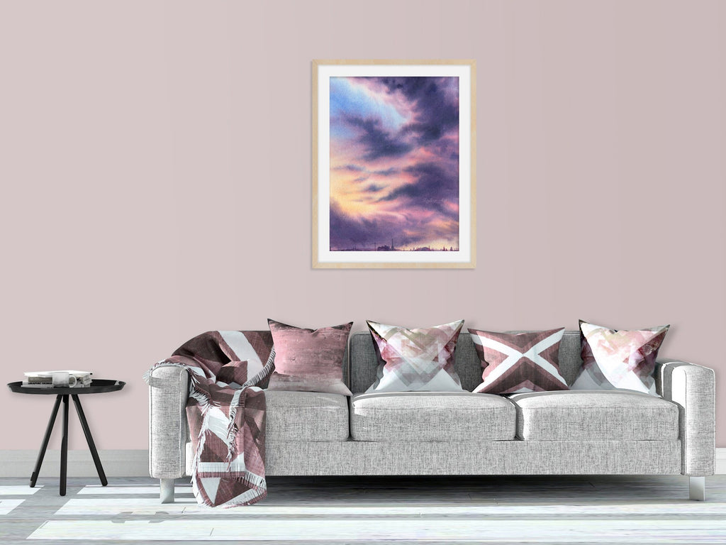 Large Purple Clouds - Art Print