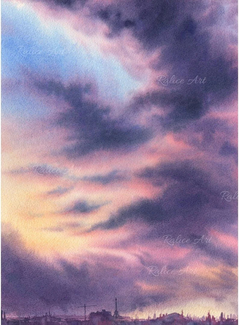 Large Purple Clouds - Art Print