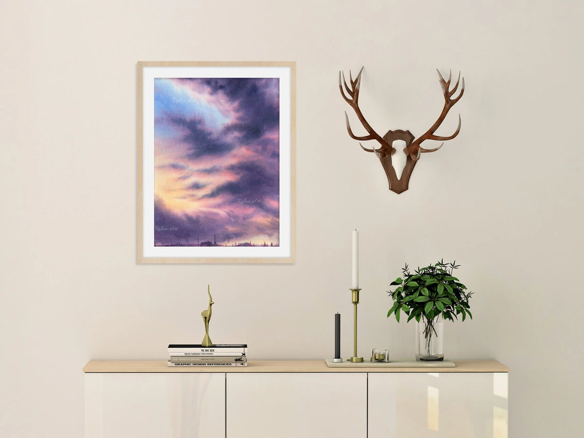 Large Purple Clouds - Art Print