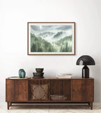 Misty Forest with Pine Trees - Art Print