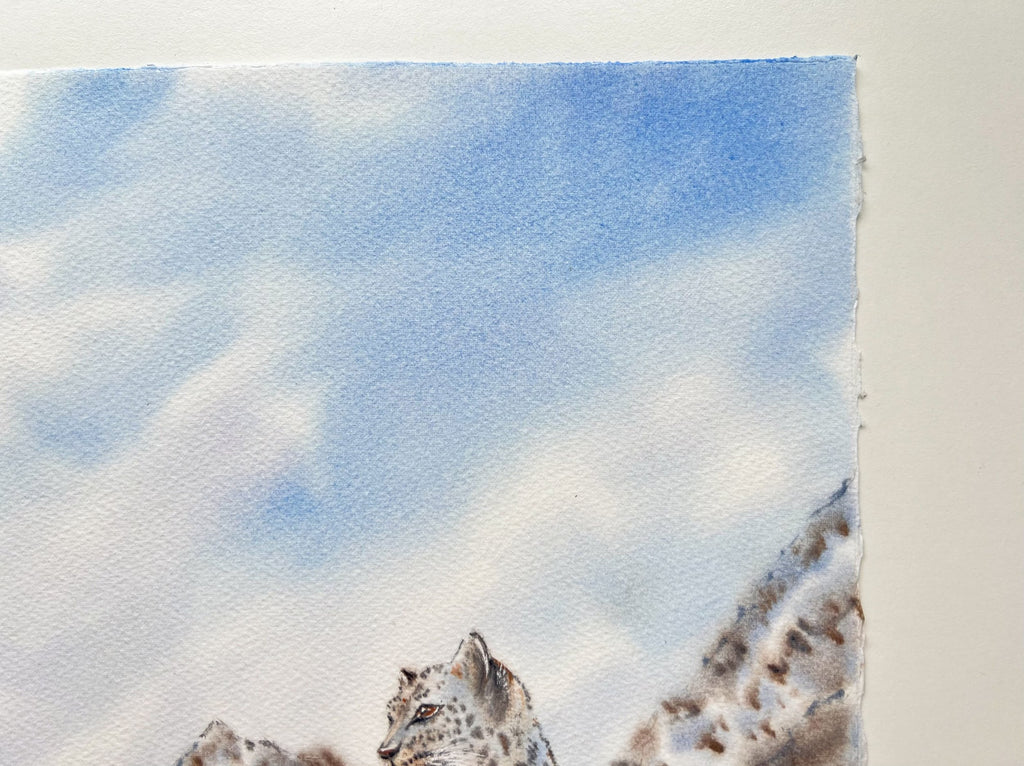 Snow Leopard  - Original Watercolor Painting
