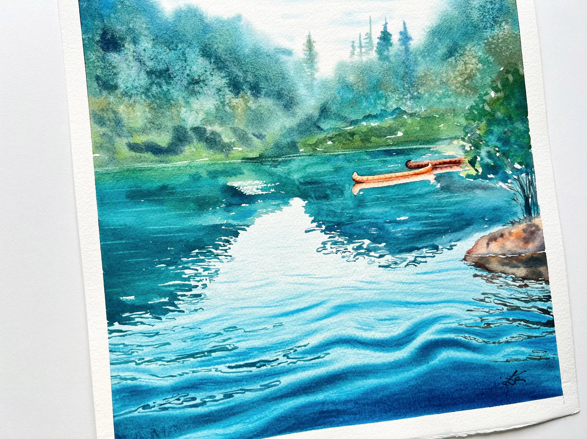 Lakeside - Original Watercolor Painting