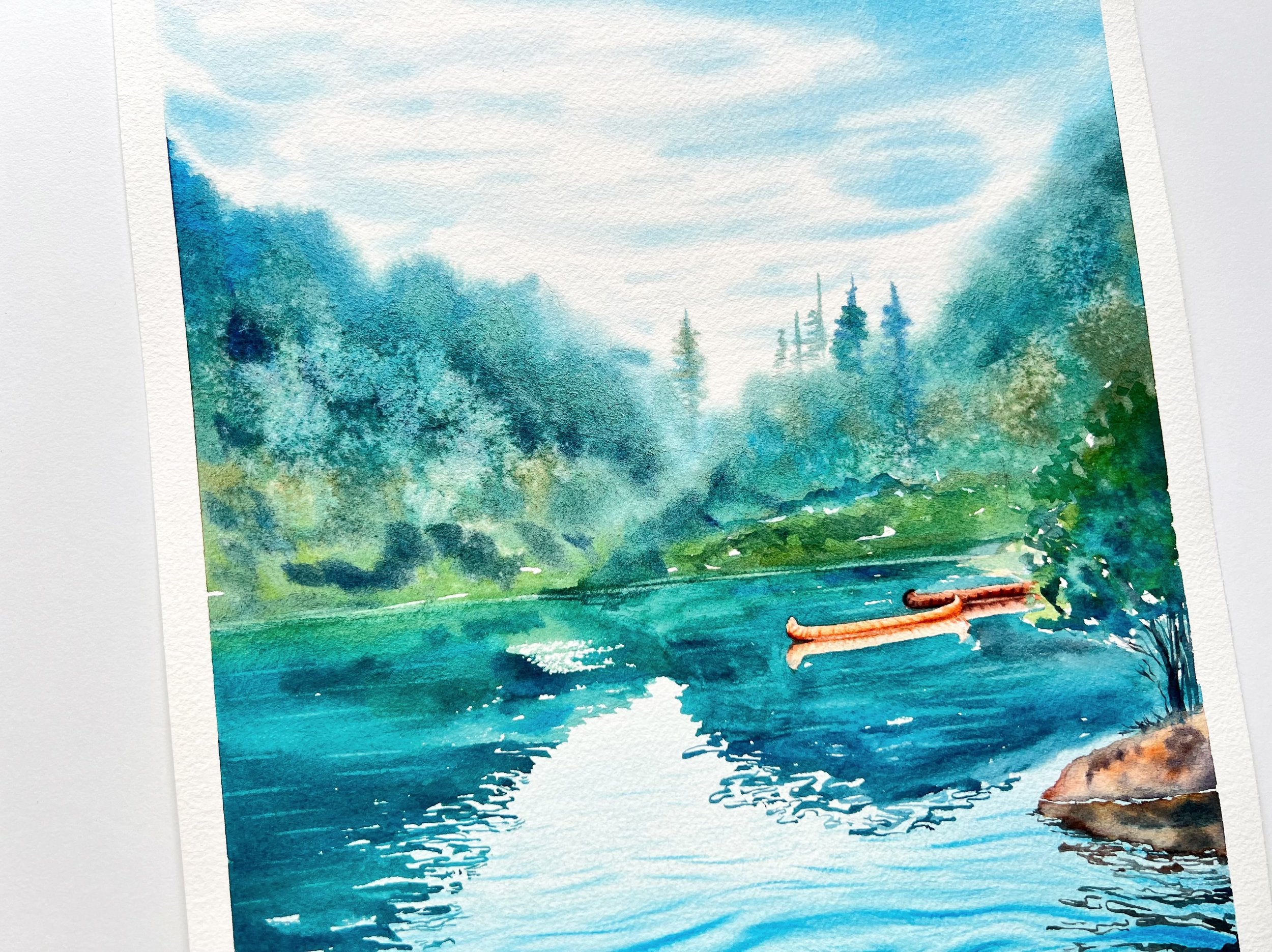 Lakeside - Original Watercolor Painting