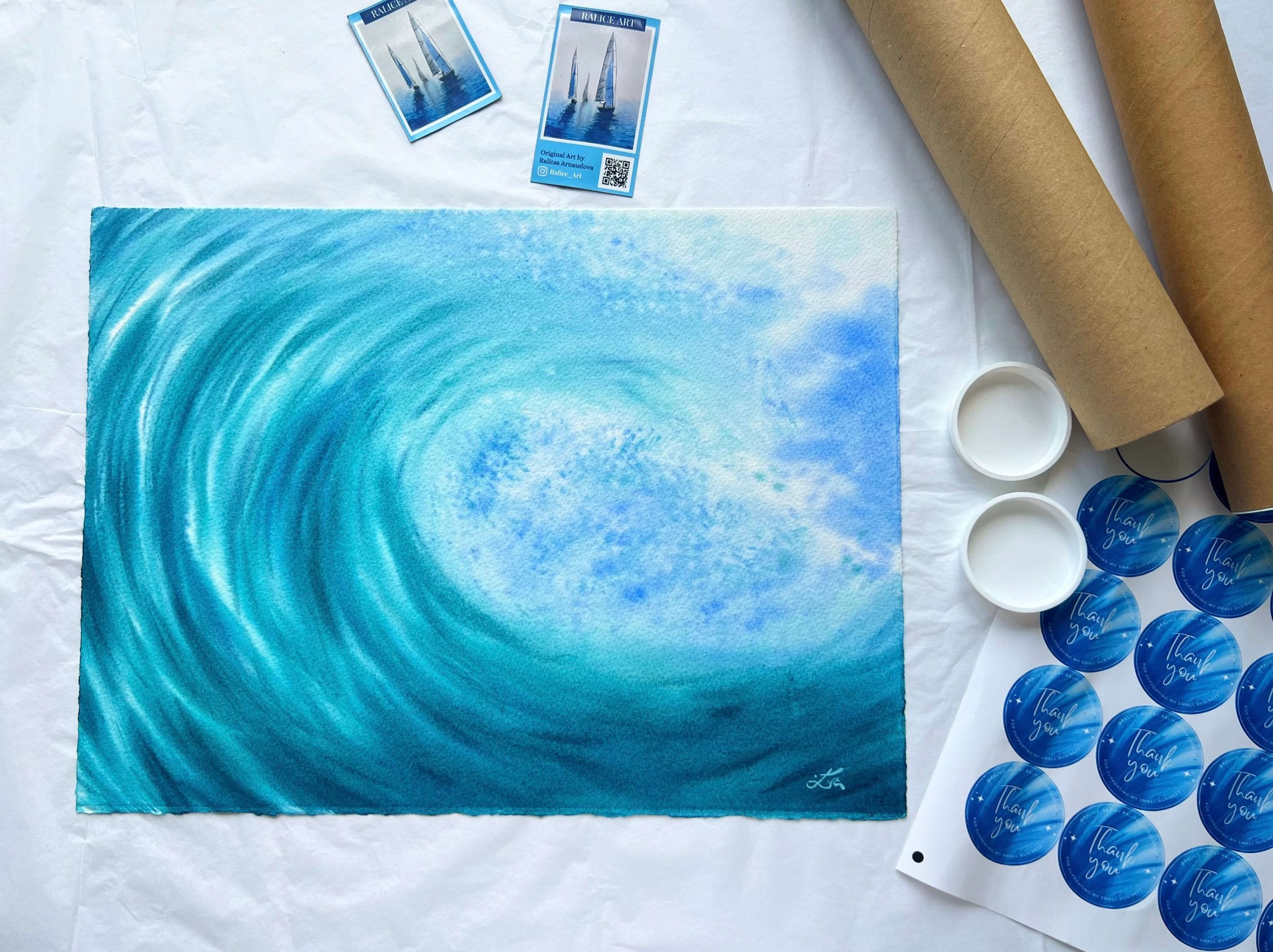 Cotton Clouds - Original Watercolor Painting