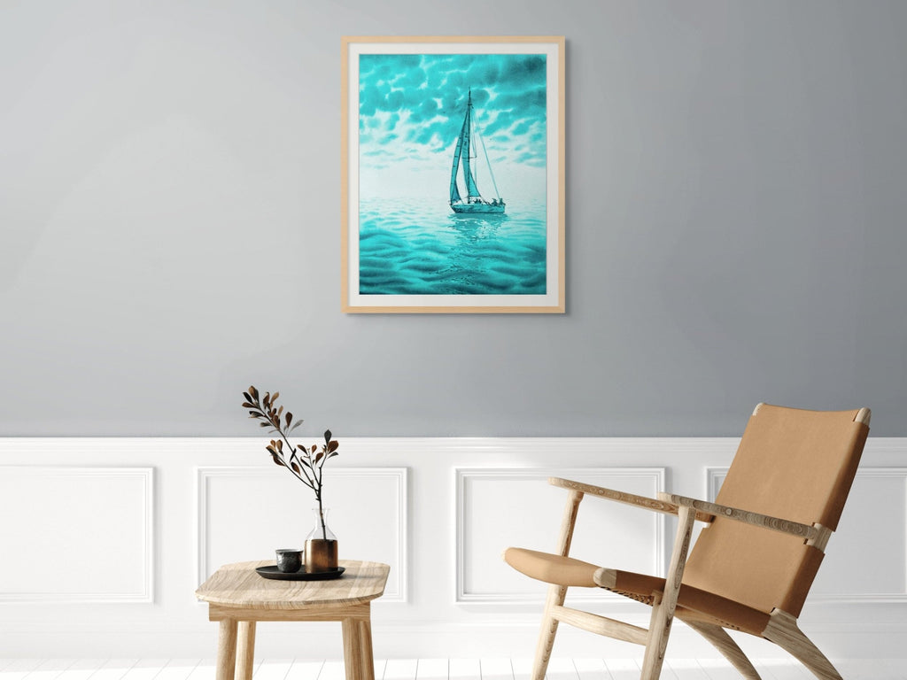 Turquoise Green - Original Watercolor Painting